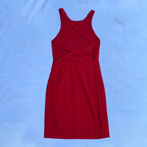 Express XS Open Back High Neck Bodycon Dress - Picture 4 of 7